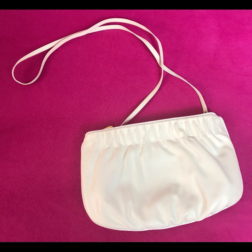 VTG Anne Klein for Calderon White Leather Purse